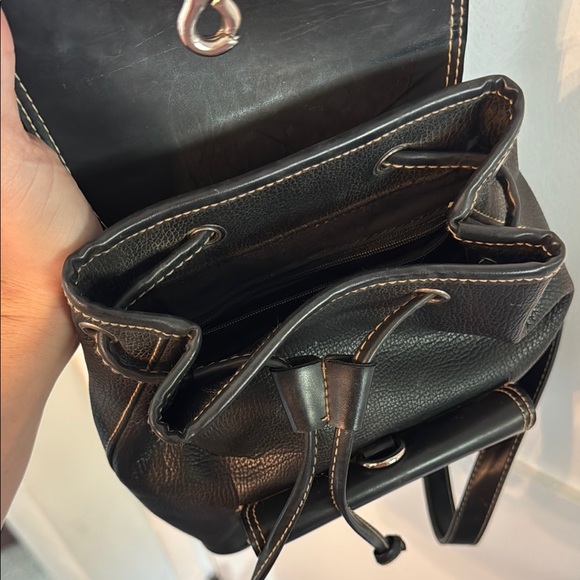Vintage Esprit Mini Black Leather Backpack - Picture 5 of 7